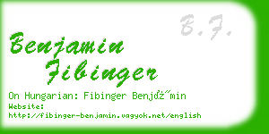 benjamin fibinger business card